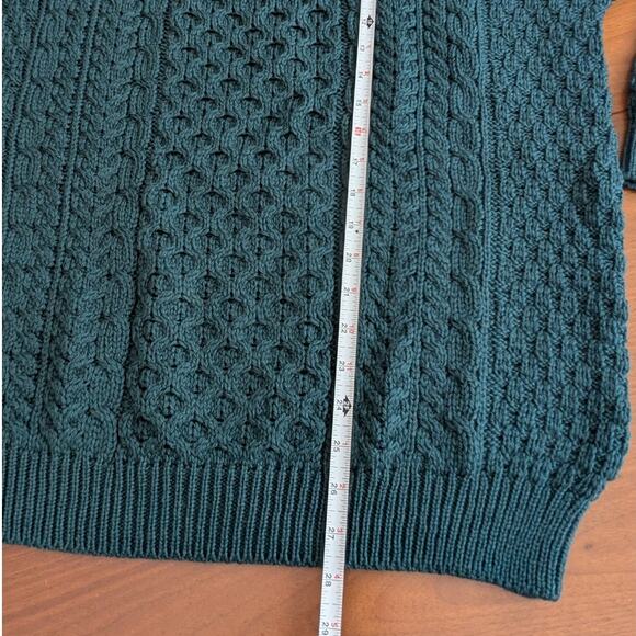 The Irish Store Aran 100% Merino Wool Knit Traditional Crew Neck Sweater, size L - Picture 4 of 7